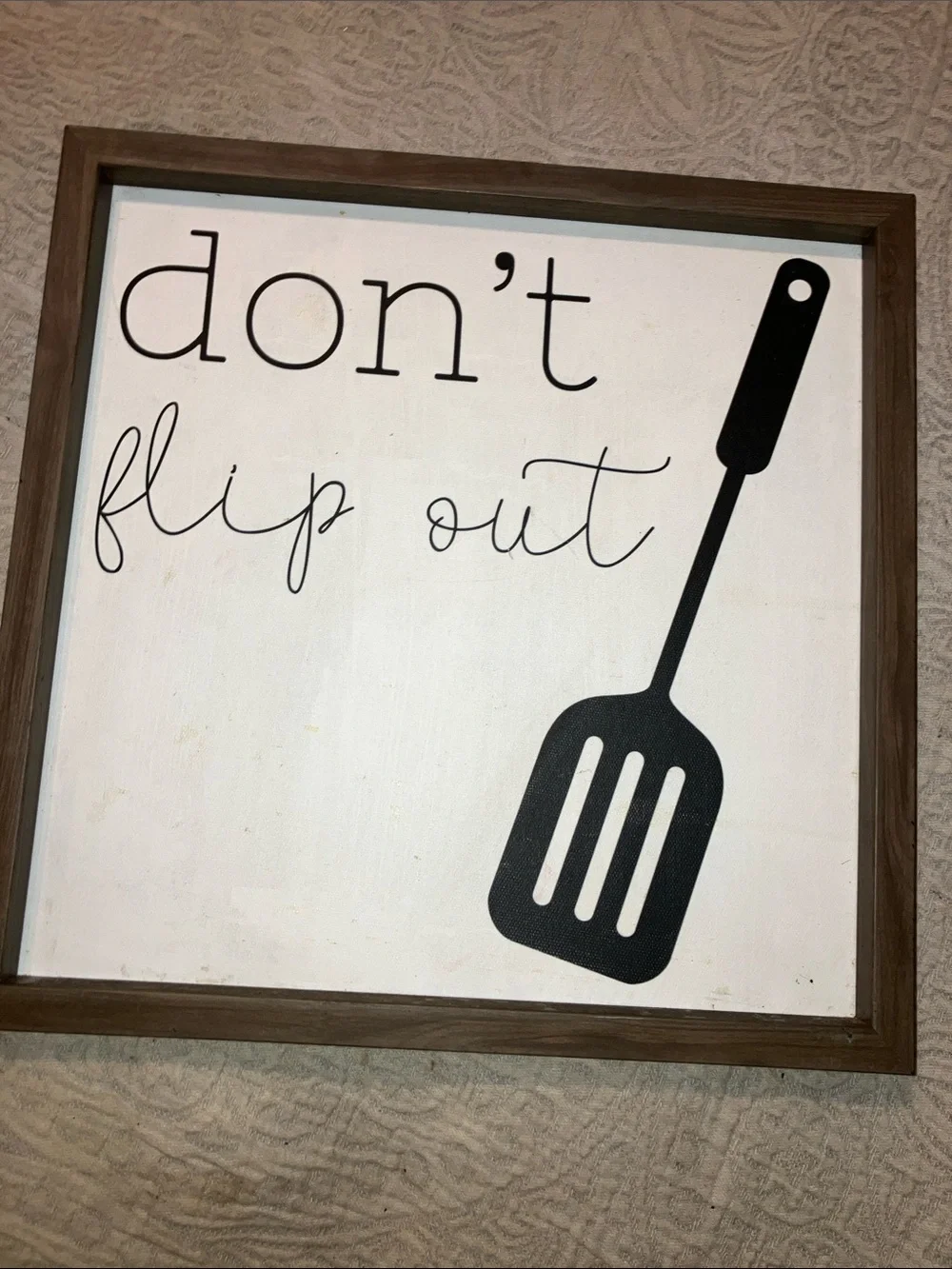 Don't Flip Out Kitchen Wall Sign - Black on White